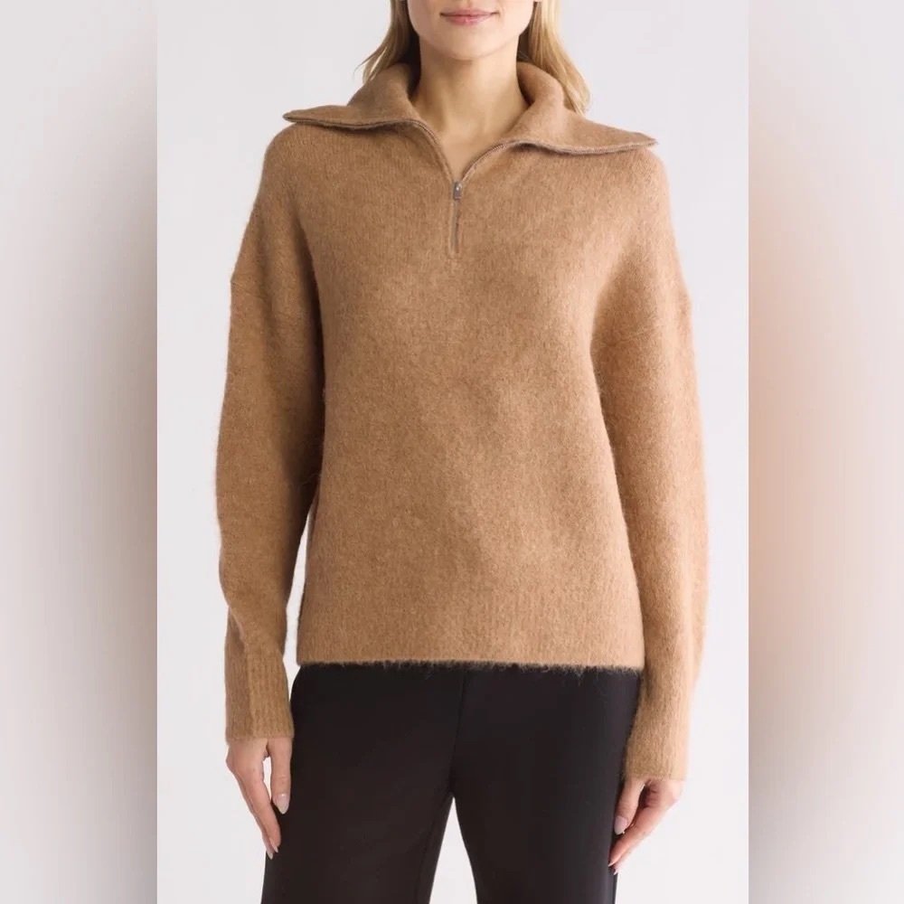 Vince Camel Half-Zip alpaca Turtleneck Sweater